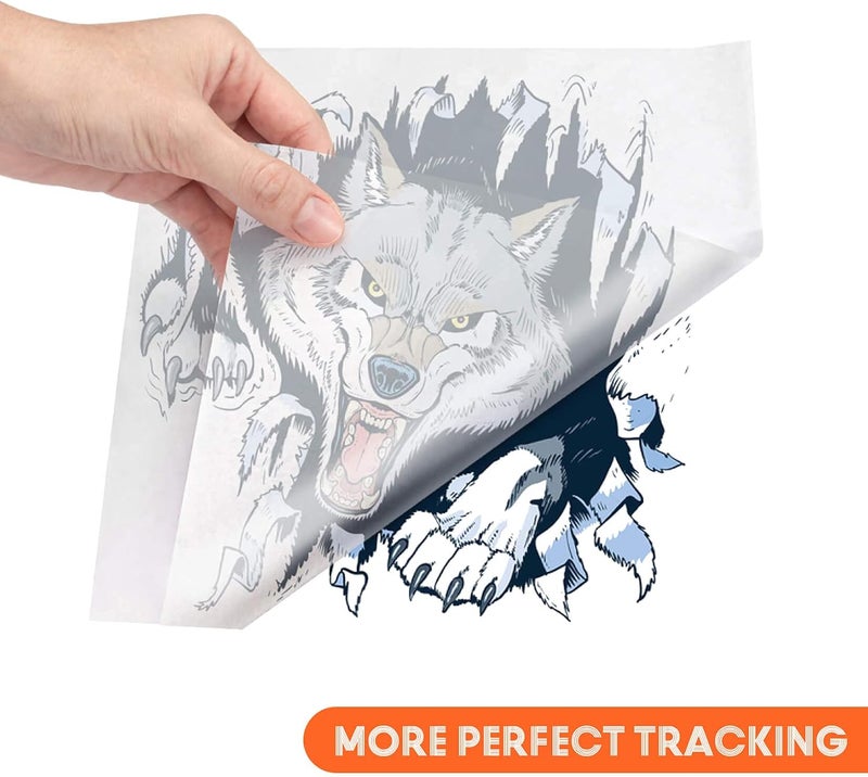 psler Carbon Paper Tracing Paper for Tracing - 120 Pcs White Translucent Tracing Paper and 100 Pcs Black Graphite Paper On Wood Fabric Artist Lettering Sketch Canvas Drawing A4 Size 8.5 X 11 Inch - Image 4
